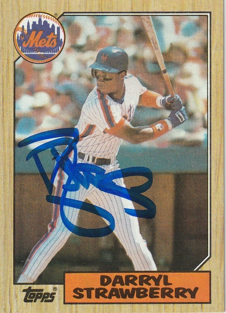DARRYL STRAWBERRY NEW YORK METS SIGNED TOPPS 1987 CARD #460