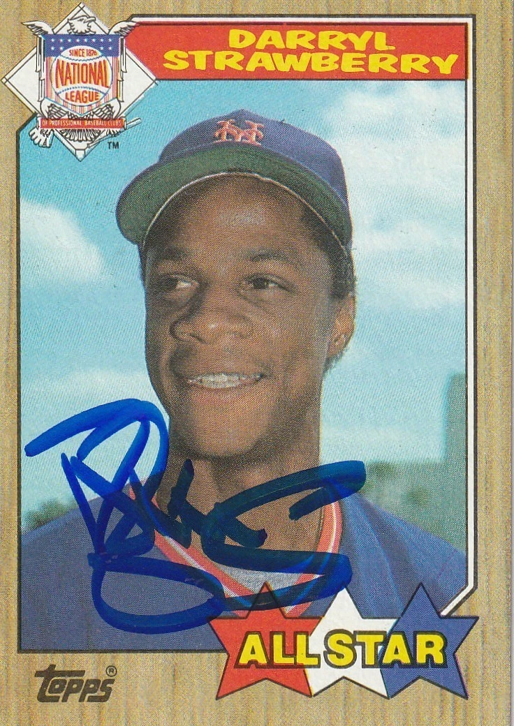 DARRYL STRAWBERRY NEW YORK METS SIGNED TOPPS 1987 CARD #601