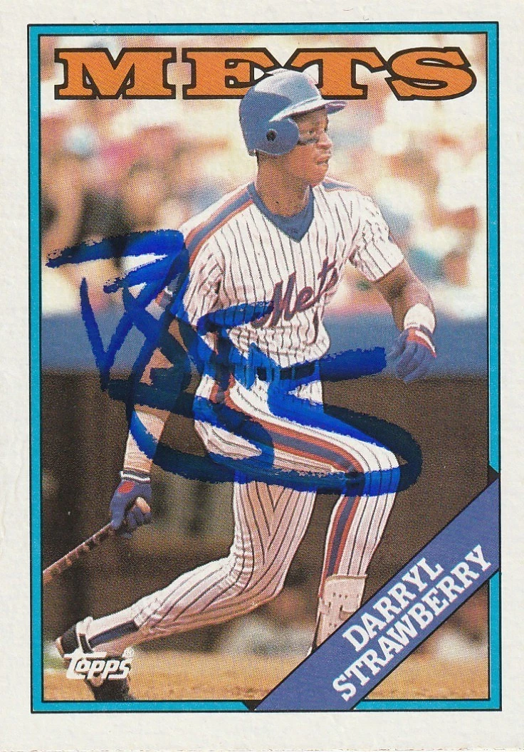 DARRYL STRAWBERRY NEW YORK METS SIGNED TOPPS 1988 CARD #710
