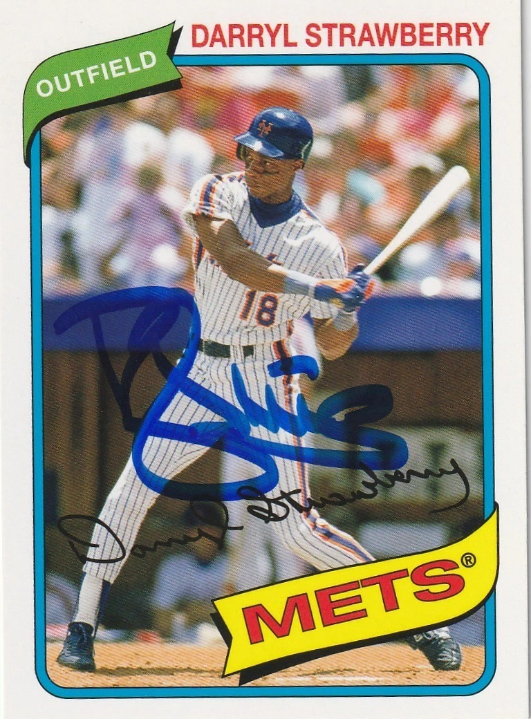 DARRYL STRAWBERRY NEW YORK METS SIGNED TOPPS ARCHIVES 2012 CARD #129