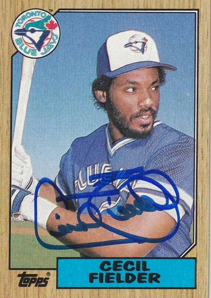 CECIL FIELDER TORONTO BLUE JAYS  SIGNED 1987 TOPPS CARD #178