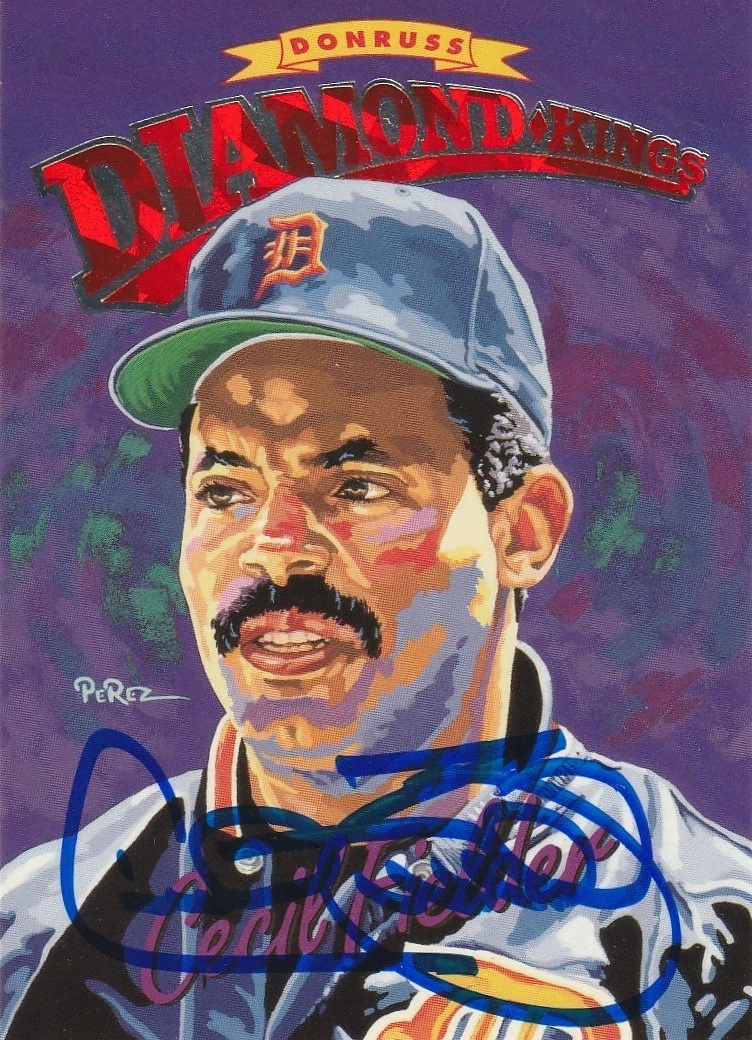 CECIL FIELDER DETROIT TIGERS SIGNED 1994 DONRUSS DIAMOND KING CARD #DK-22