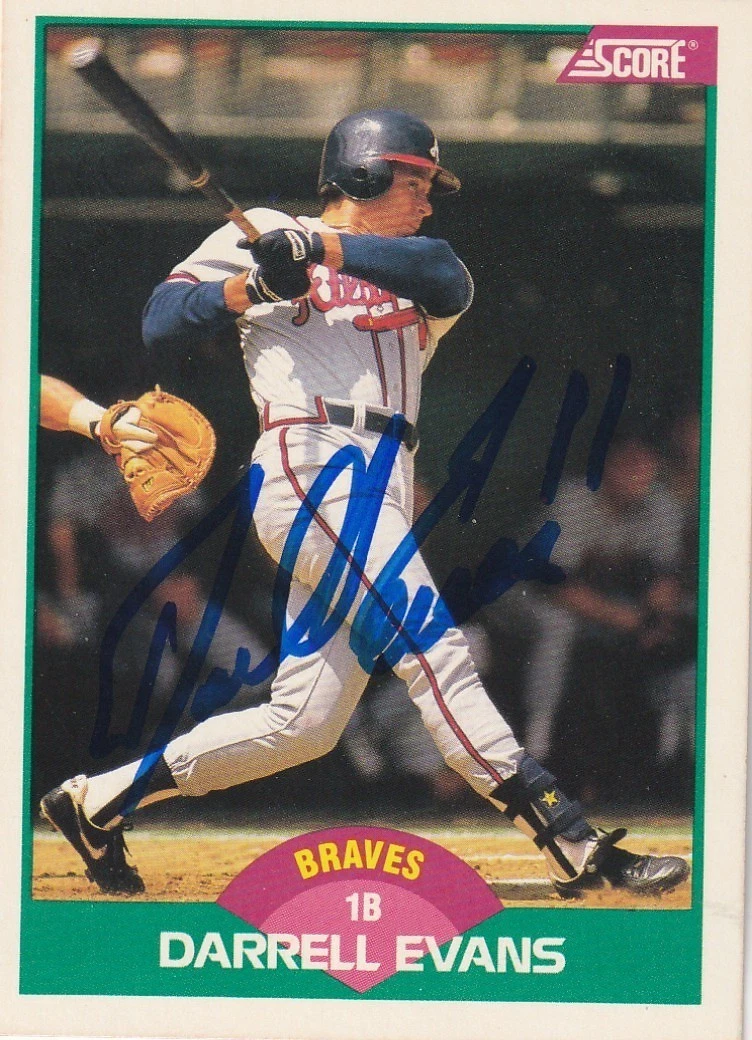 DARRELL EVANS ATLANTA BRAVES SIGNED 1989 SCORE TRADED CARD #65T