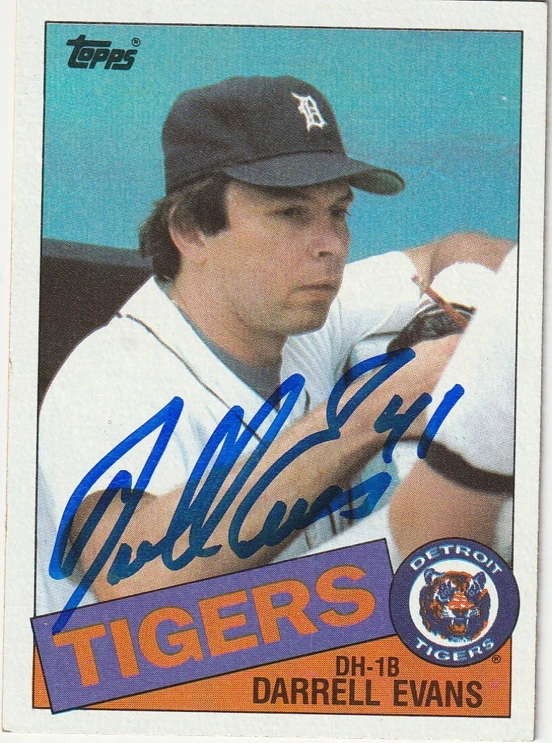 DARRELL EVANS DETROIT TIGERS SIGNED 1985 TOPPS CARD #792