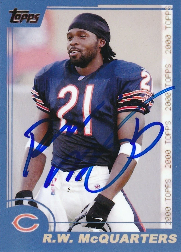 R.W. MCQUARTERS CHICAGO BEARS  SIGNED 2000 STYLE CUSTOM CARD