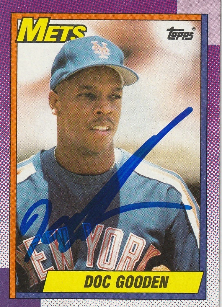 DWIGHT GOODEN NEW YORK METS  SIGNED 1990 TOPPS CARD #510