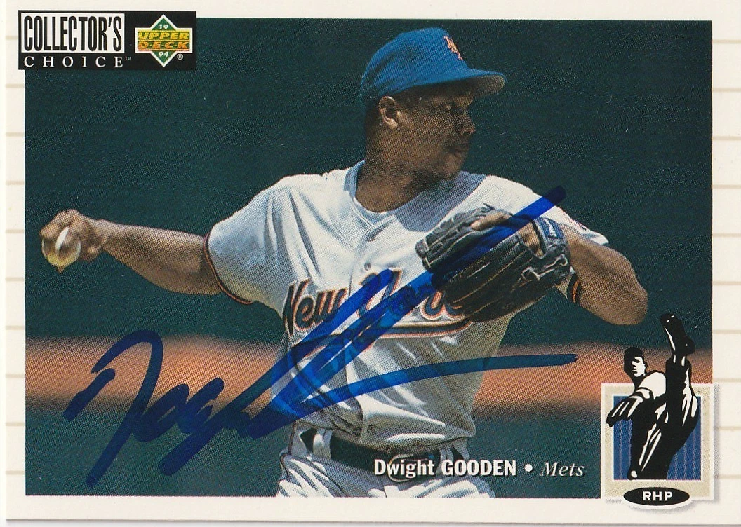 DWIGHT GOODEN NEW YORK METS  SIGNED 1994 UPPER DECK COLLECTOR'S CHOICE CARD #519