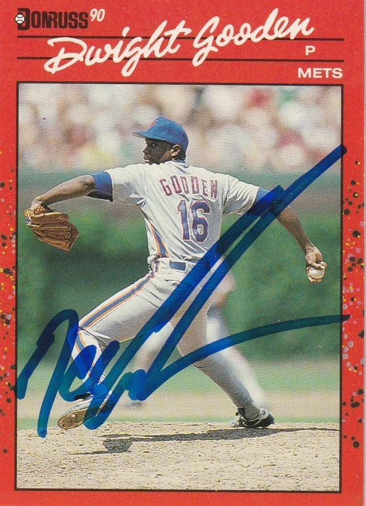 DWIGHT GOODEN NEW YORK METS  SIGNED 1990 DONRUSS CARD #171