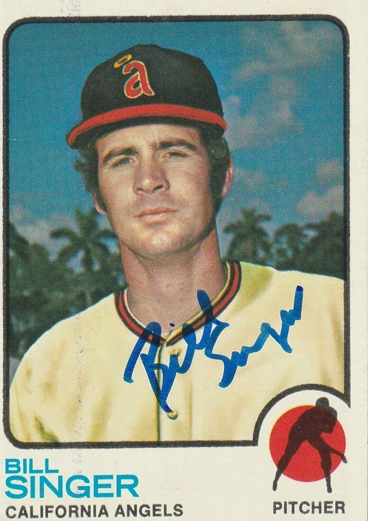 BILL SINGER CALIFORNIA ANGELS  SIGNED 1973 TOPPS CARD #570