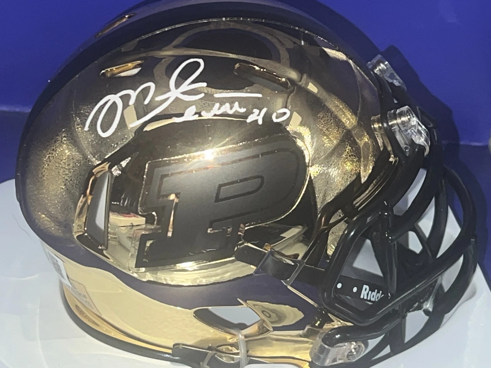 MIKE ALSTOTT PURDUE BOILERMAKERS CHROME BECKETT AUTHENTICATED SIGNED MINI