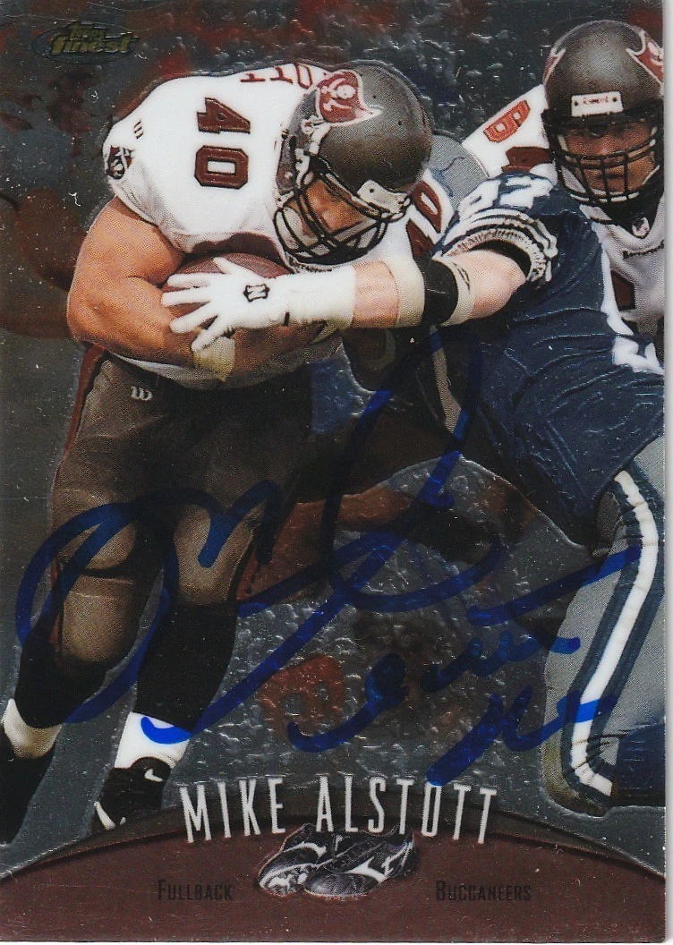 MIKE ALSTOTT TAMPA BAY BUCCANEERS  SIGNED 1998 FINEST CARD #251