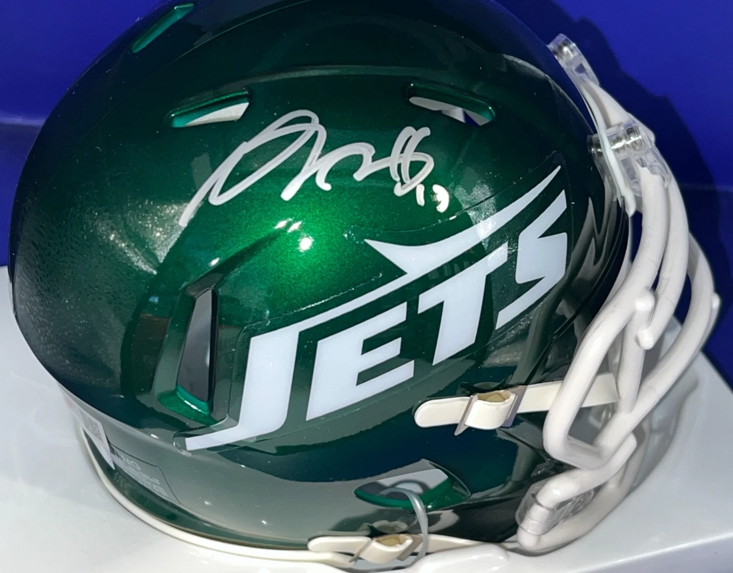 DAVANTE ADAMS NEW YORK JETS FANATICS SIGNED SPEED MINI HELMET