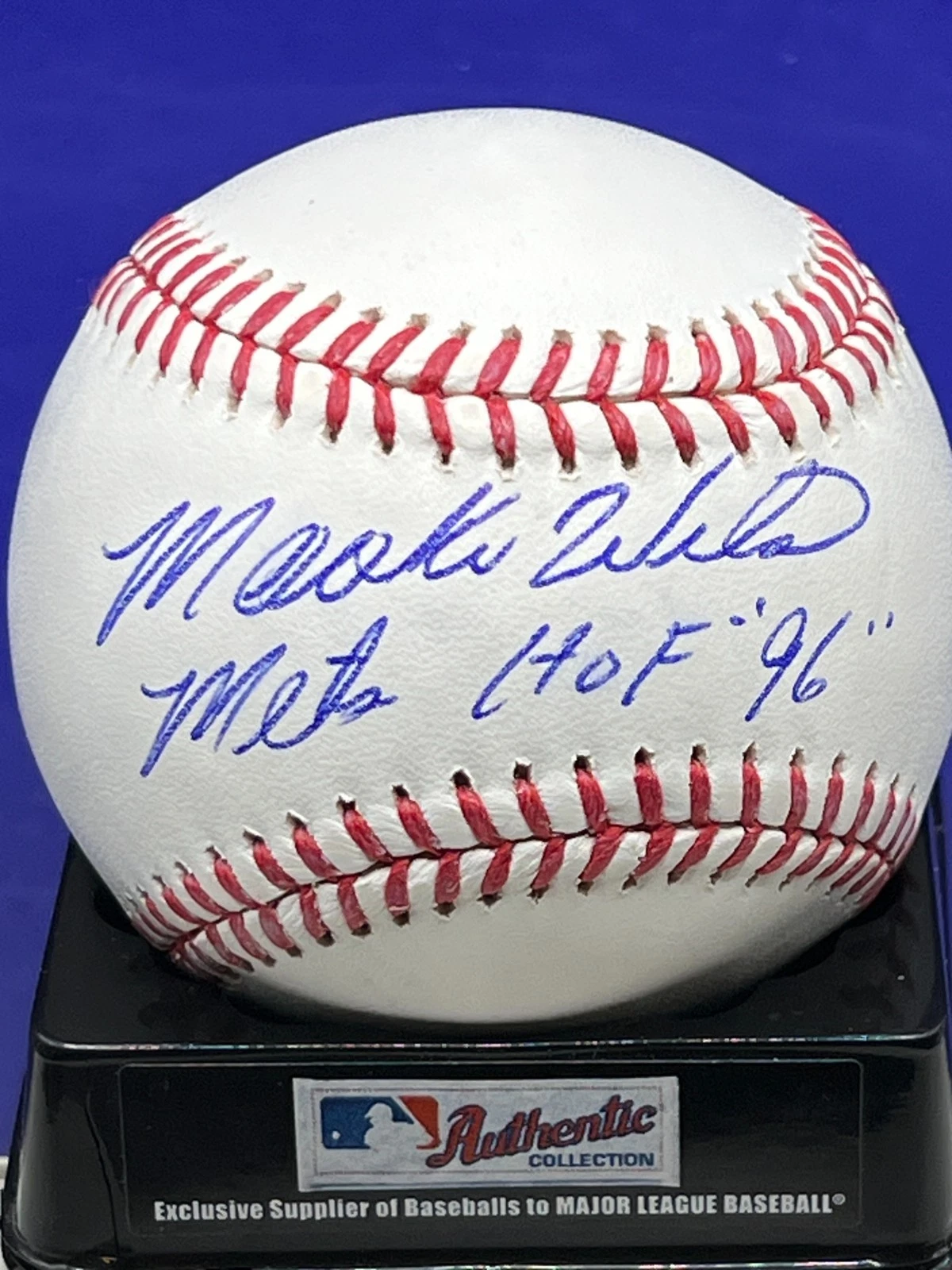 MOOKIE WILSON NEW YORK METS HOF 96  BECKETT AUTHENTIC SIGNED OML BASEBALL