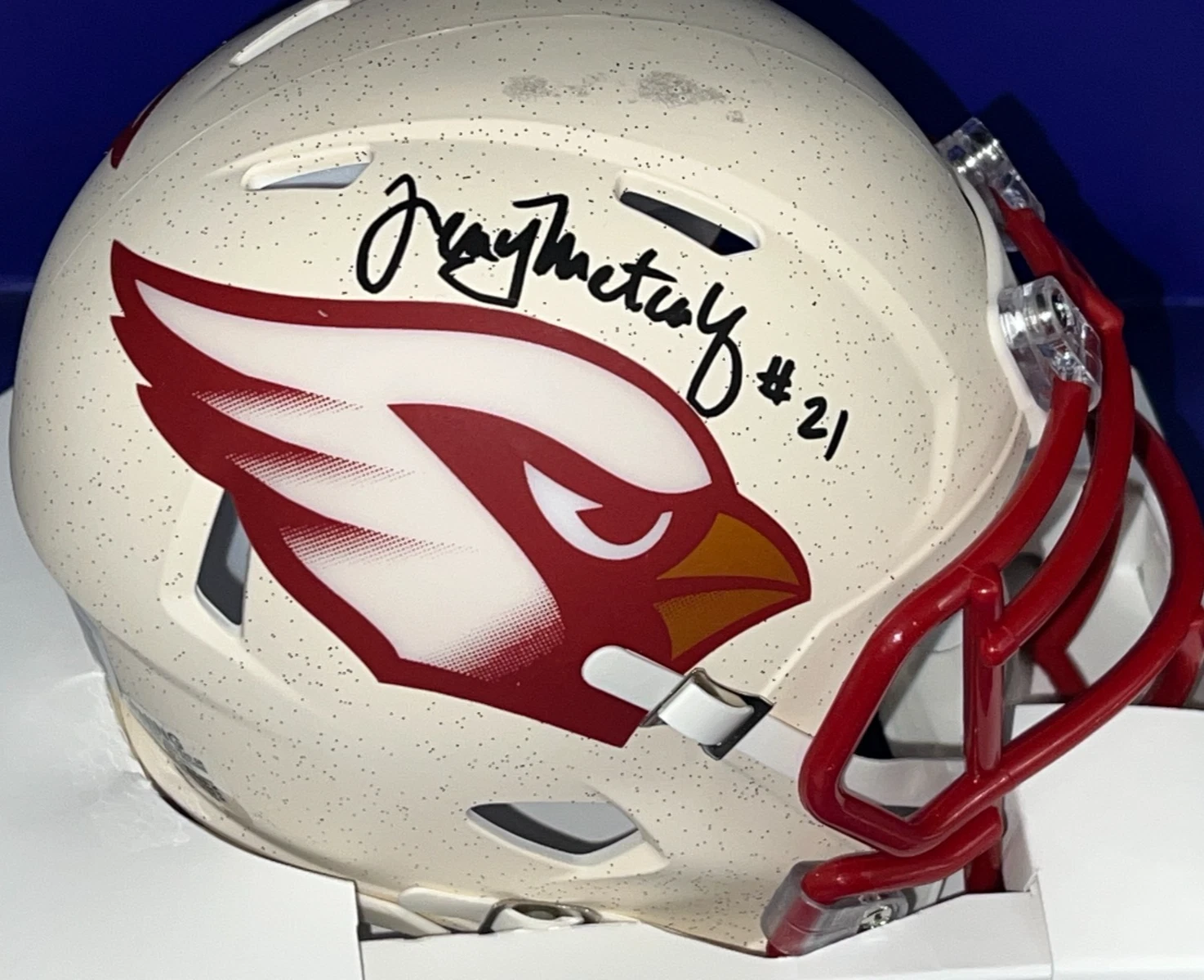 TERRY METCALF ST. LOUIS CARDINALS BECKETT AUTHENTIC SIGNED RIVALRY MINI HELMET