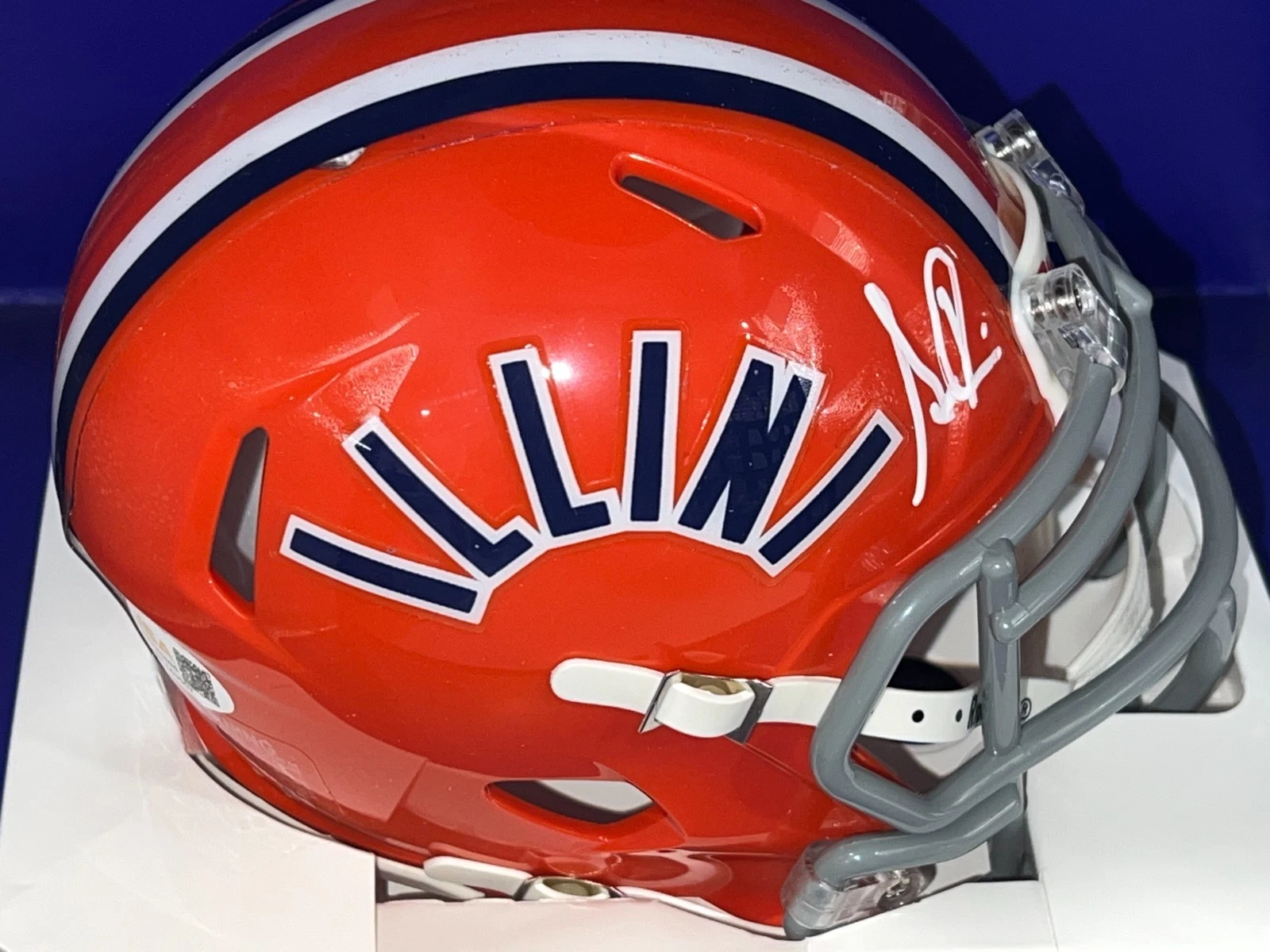 SIMEON RICE ILLINOIS FIGHTING ILLINI JSA AUTHENTICATED SIGNED MINI HELMET