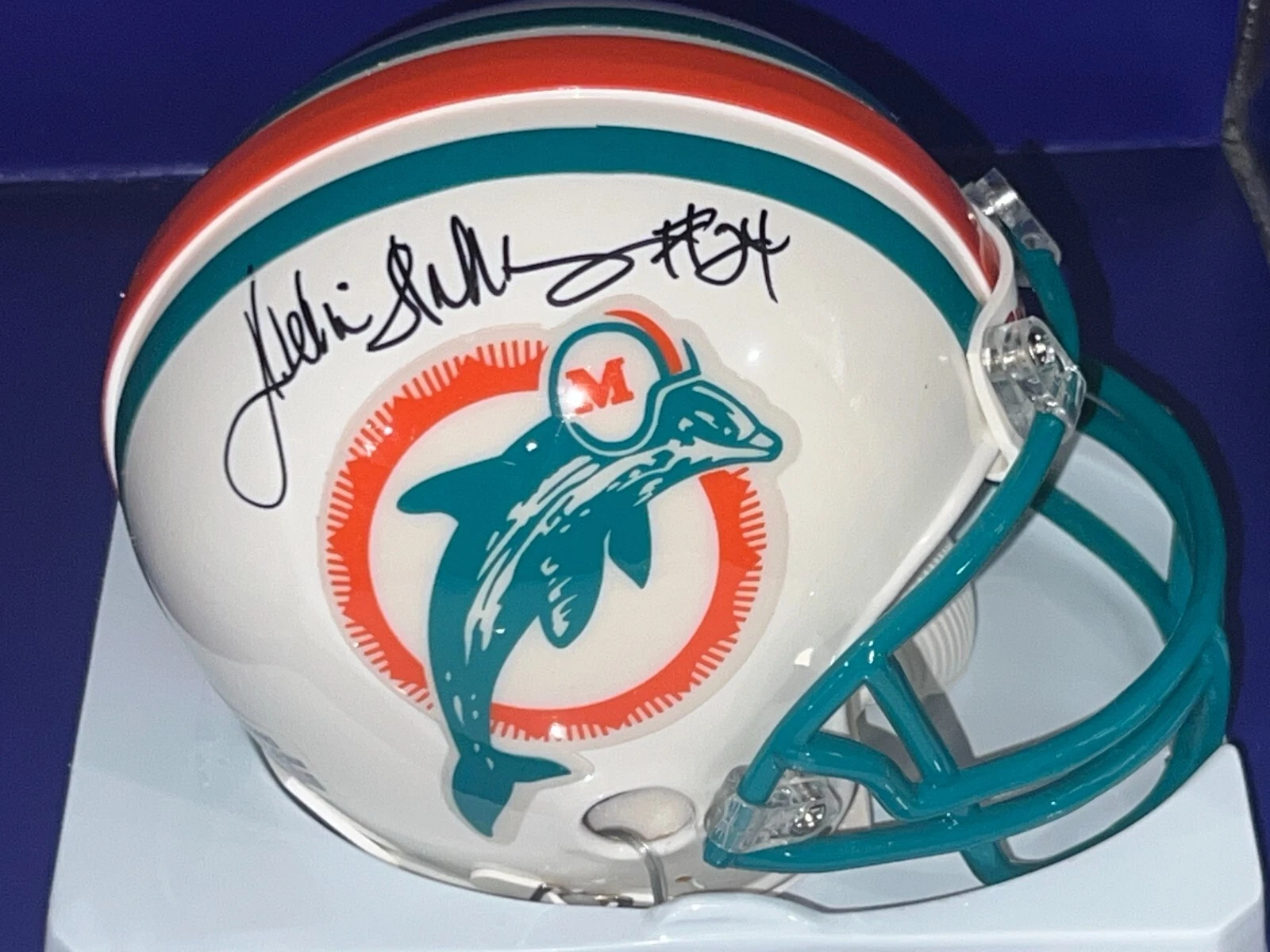 DELVIN WILLIAMS  MIAMI DOLPHINS SIGNED MINI HELMET