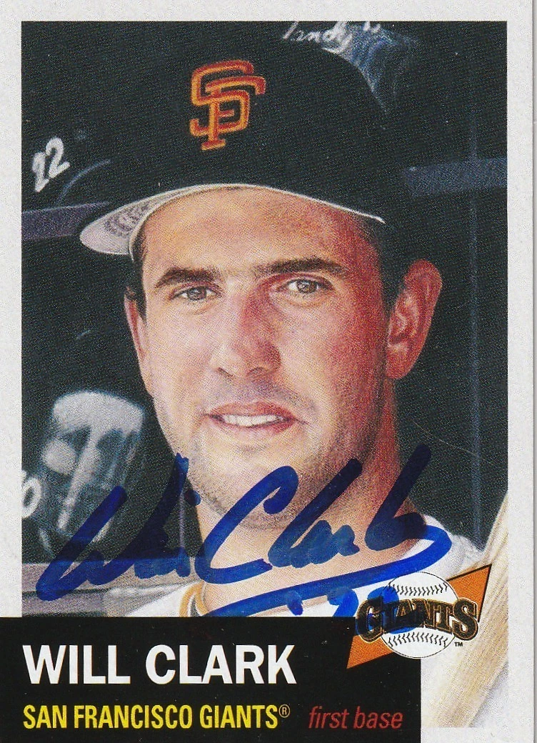 WILL CLARK SAN FRANCISCO GIANTS   SIGNED 2001 TOPPS LIVING SET CARD #415