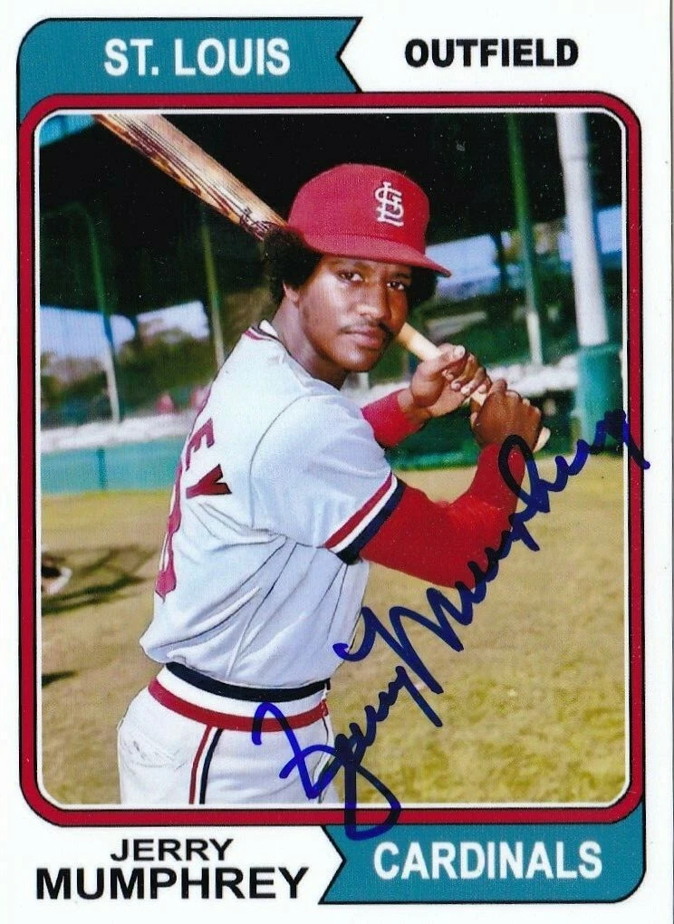 JERRY MUMPHREY  ST. LOUIS CARDINALS  SIGNED 1974 STYLE CUSTOM CARD