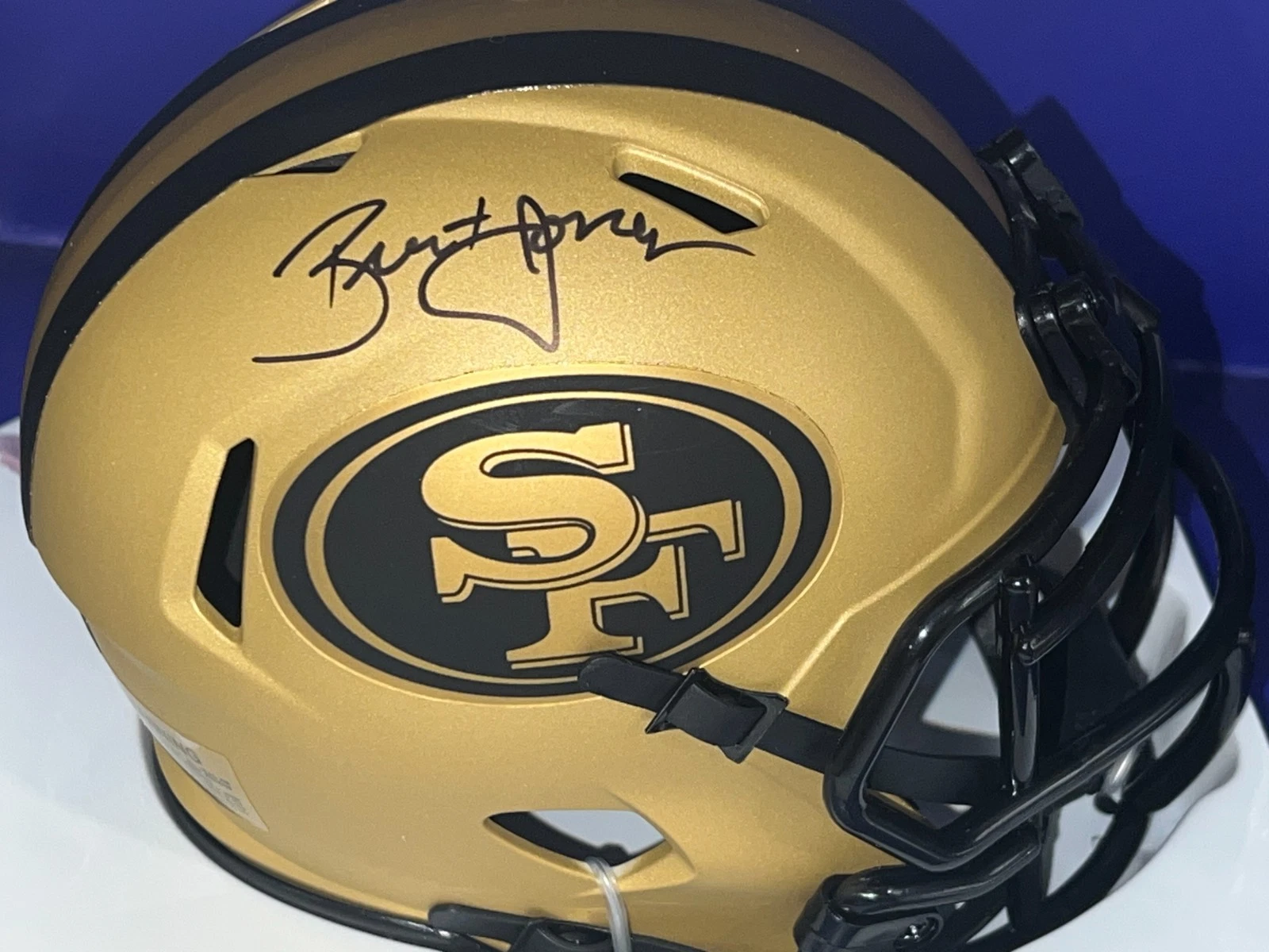 BRENT JONES SAN FRANCISCO 49ERS PSA AUTHENTICATED SIGNED RAVE MINI HELMET