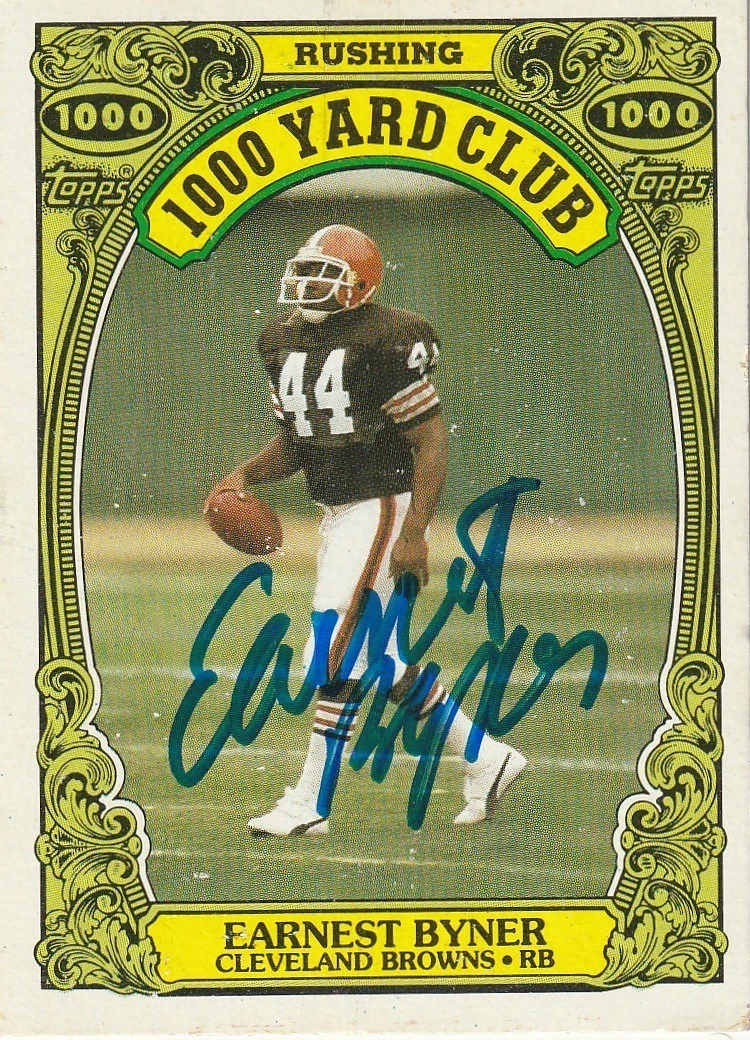 EARNEST BYNER CLEVELAND BROWNS  SIGNED 1986 TOPPS CARD #26
