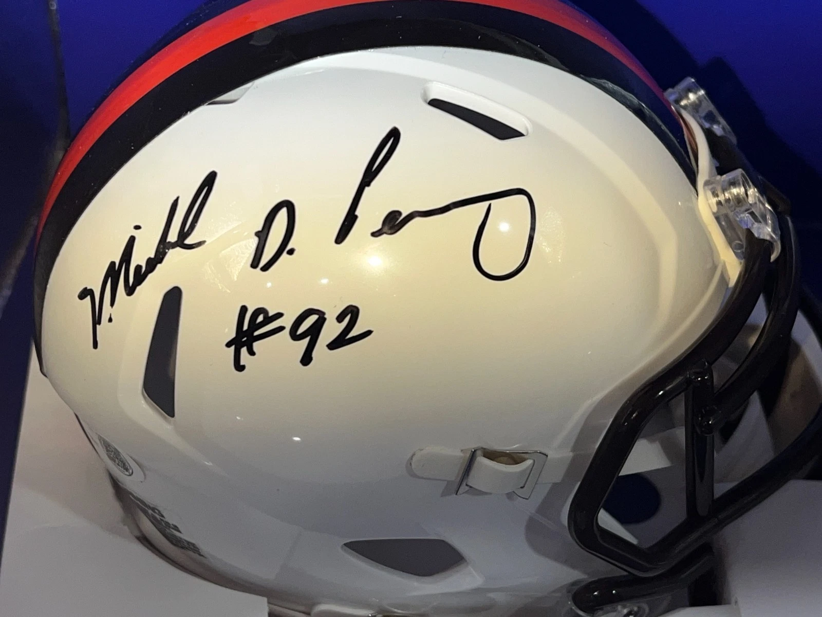 MICHAEL DEAN PERRY CLEVELAND BROWNS JSA AUTHENTICATED WHITE OUT SIGNED MINI