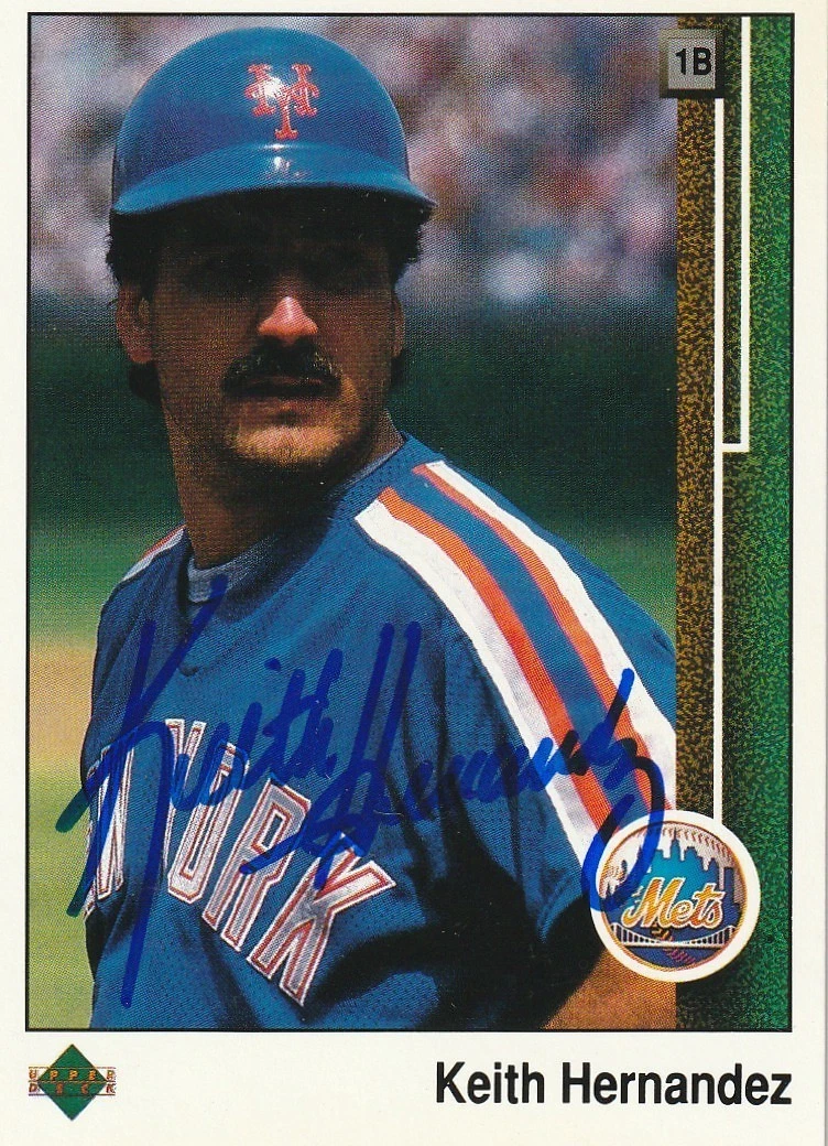 KEITH HERNANDEZ  NEW YORK METS  SIGNED 1989 UPPER DECK  CARD #612