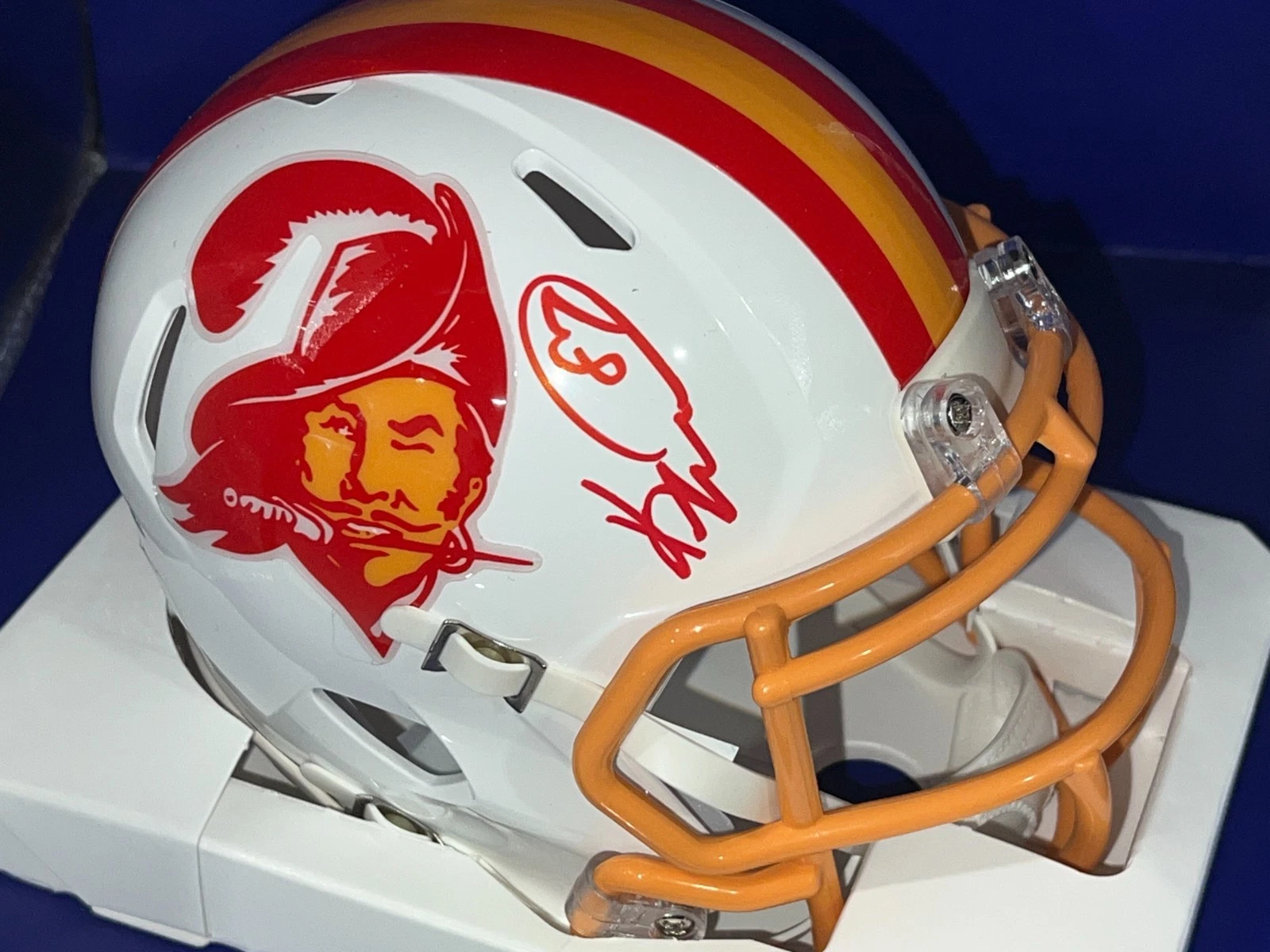 KEENAN MCCARDELL TAMPA BAY BUCCANEERS JSA AUTHEN SIGNED THROWBACK MINI HELMET