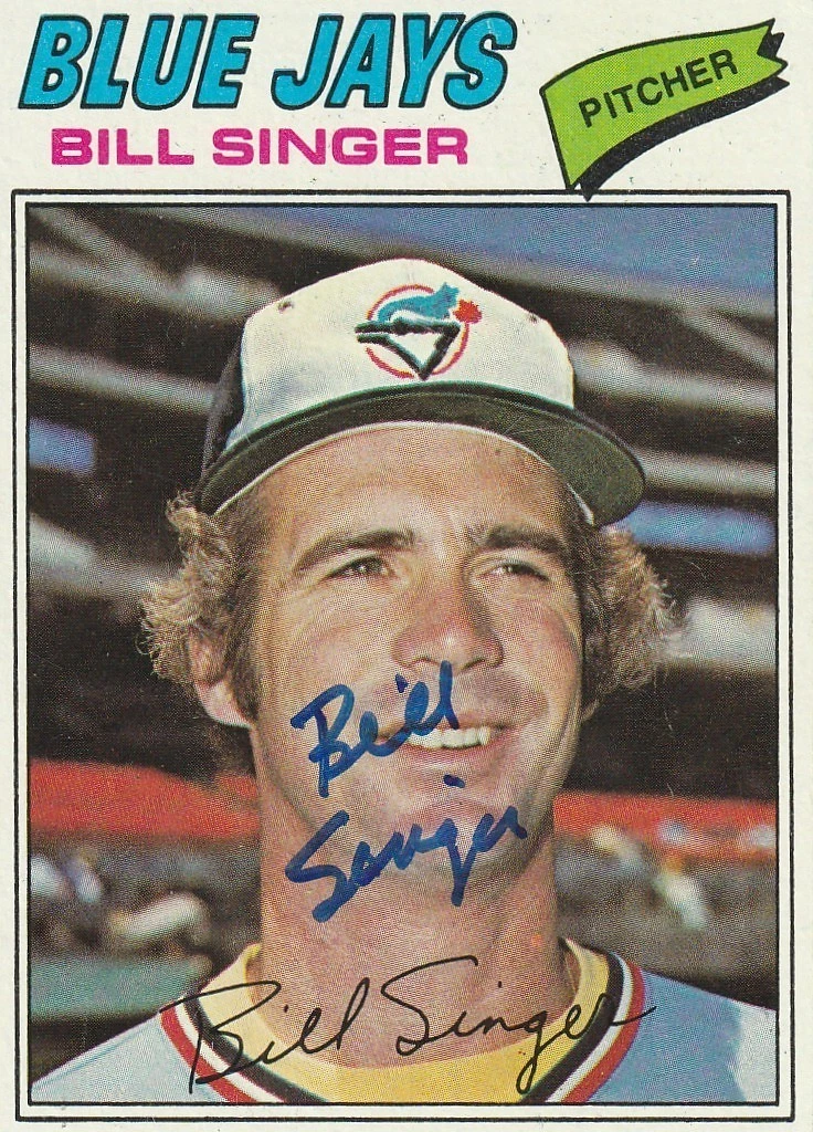 BILL SINGER TORONTO BLUE JAYS  SIGNED 1977 TOPPS CARD #346