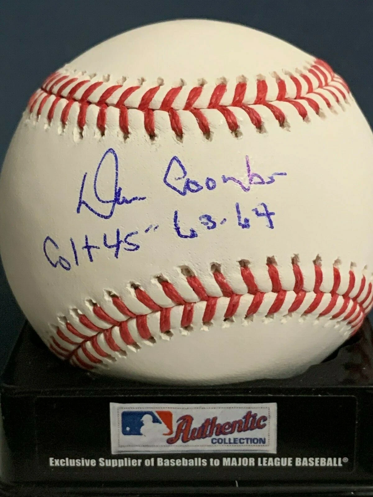 DANNY COOMBS  HOUSTON COLT 45'S  63-64  SIGNED OML BASEBALL