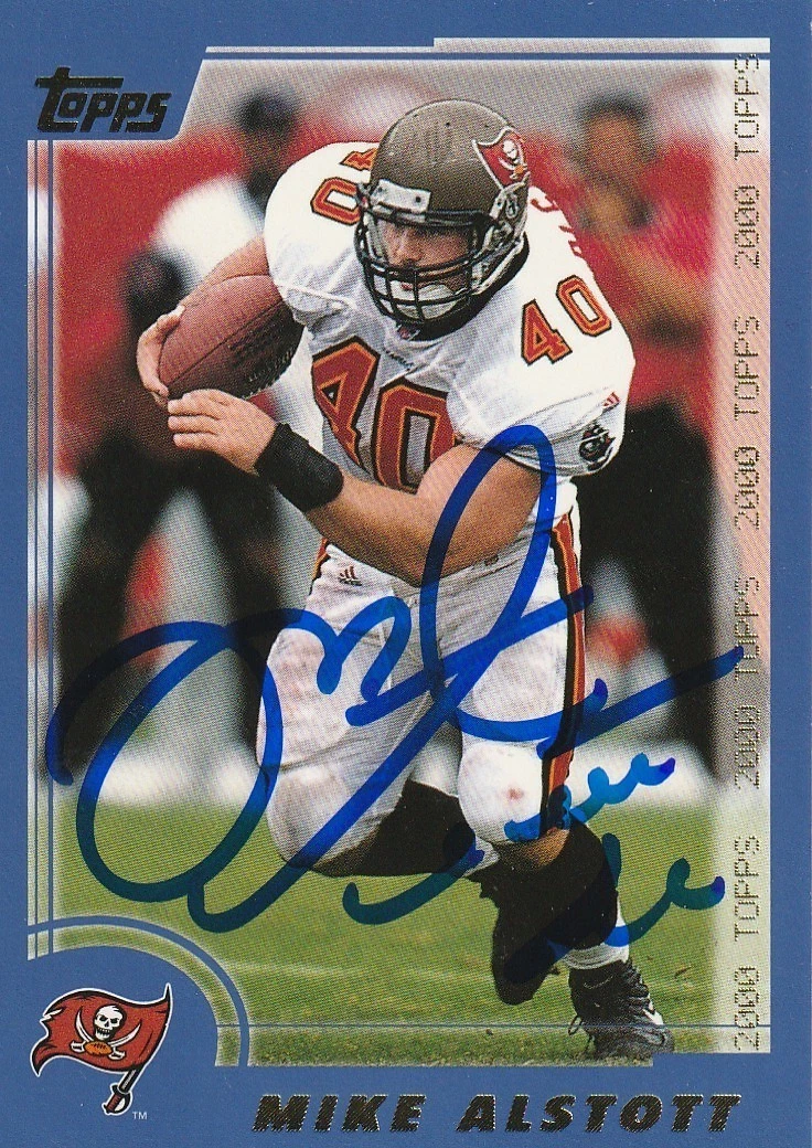 MIKE ALSTOTT TAMPA BAY BUCCANEERS  SIGNED 2000 TOPPS CARD #174