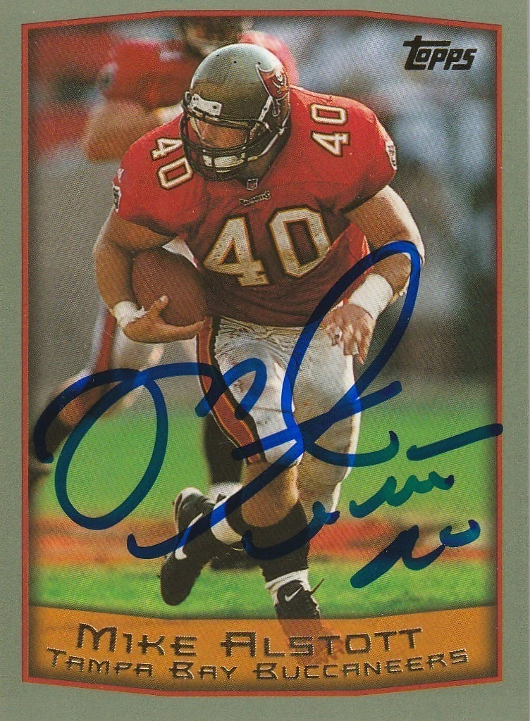 MIKE ALSTOTT TAMPA BAY BUCCANEERS  SIGNED 1999 TOPPS CARD #174