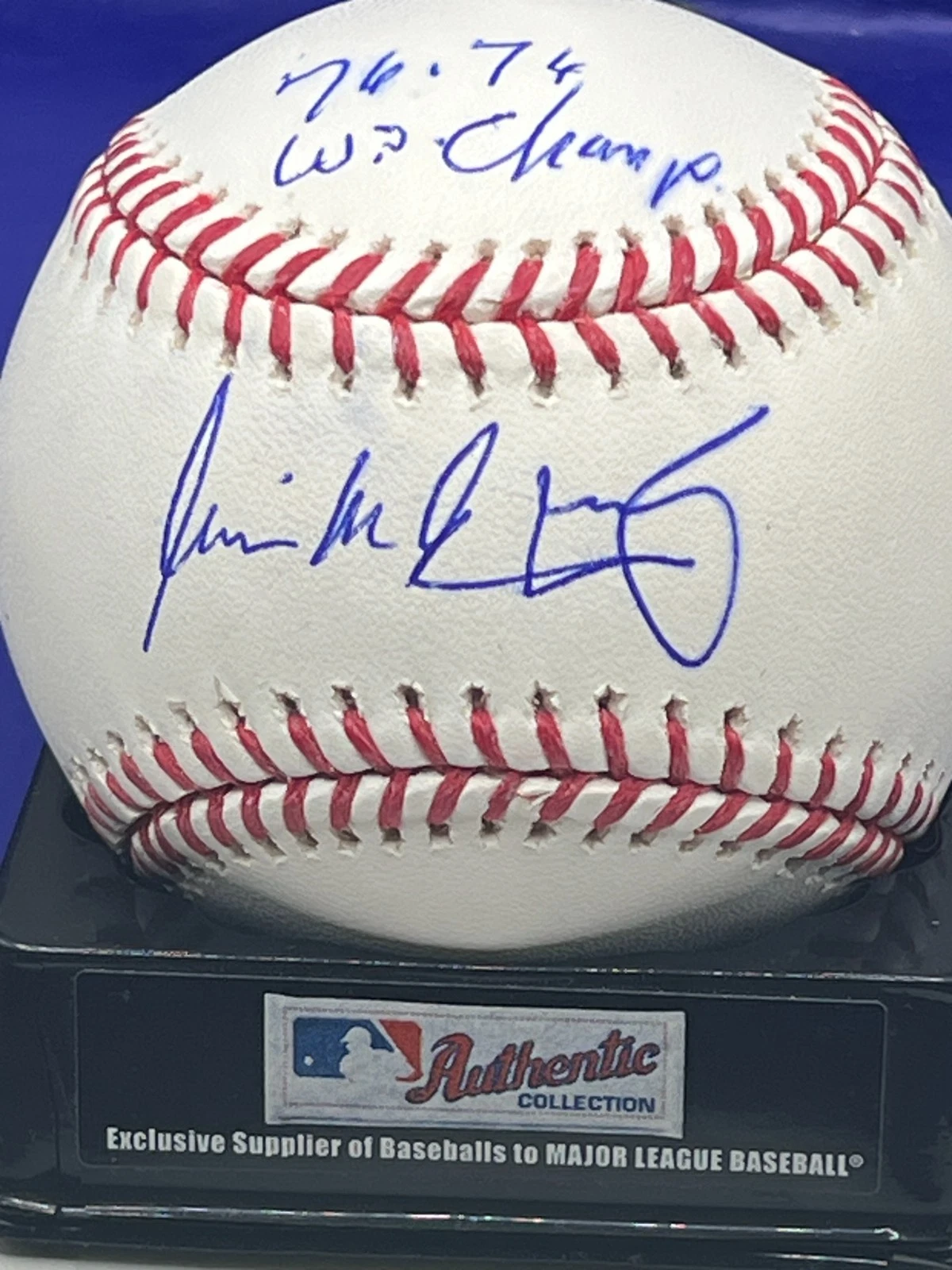 WILL MCENANEY  CINCINNATI REDS  75, 76 WS CHAMPS  SIGNED OML BASEBALL