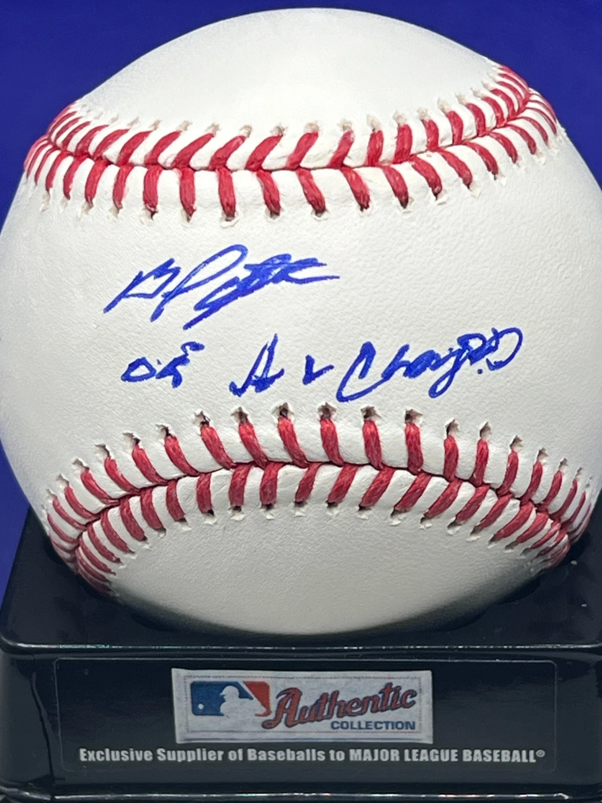 BJ UPTON TAMPA RAYS  2008 AL CHAMPS  SIGNED OML BASEBALL