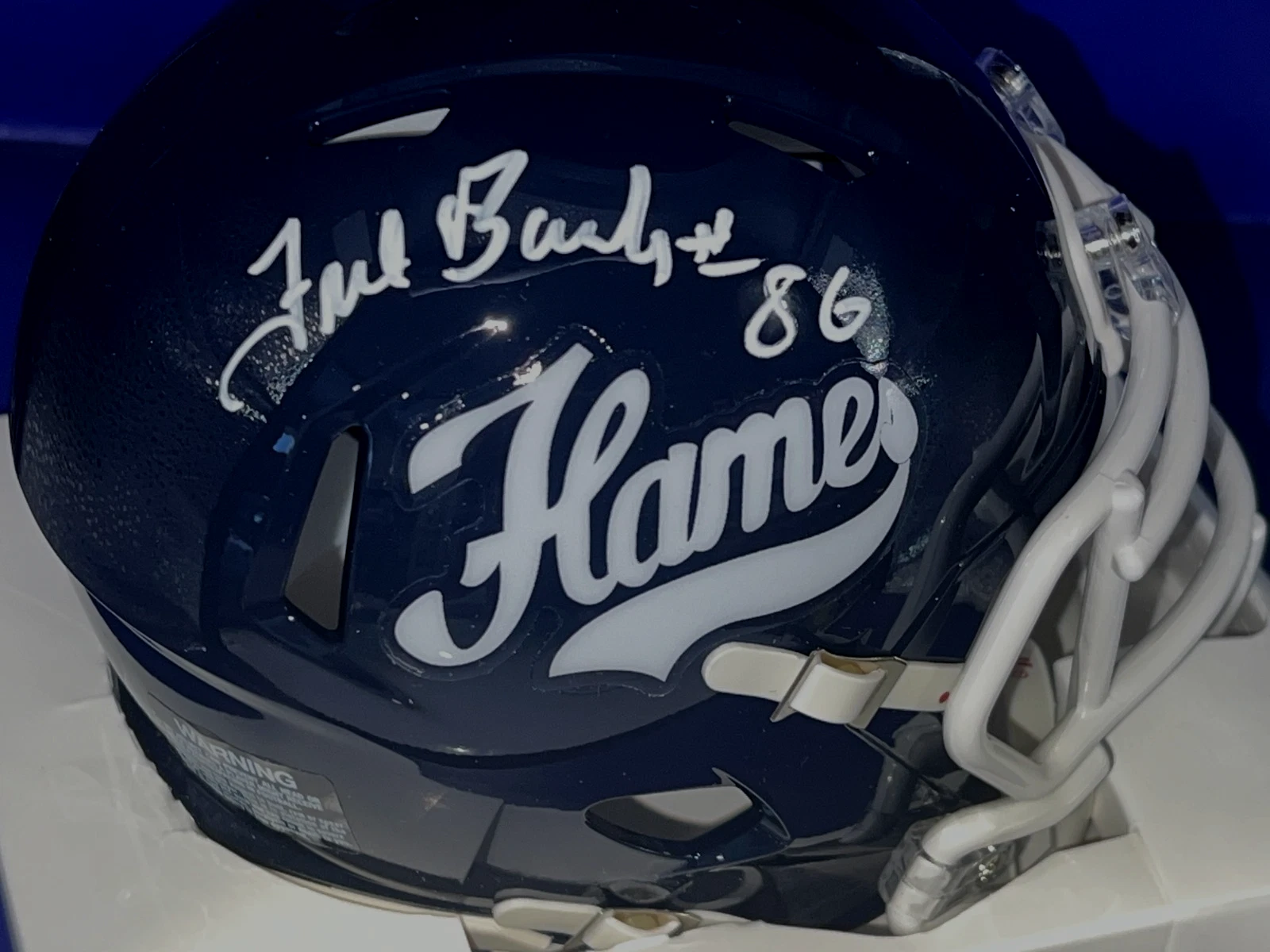 FRED BANKS LIBERTY FLAMES  SIGNED MINI HELMET