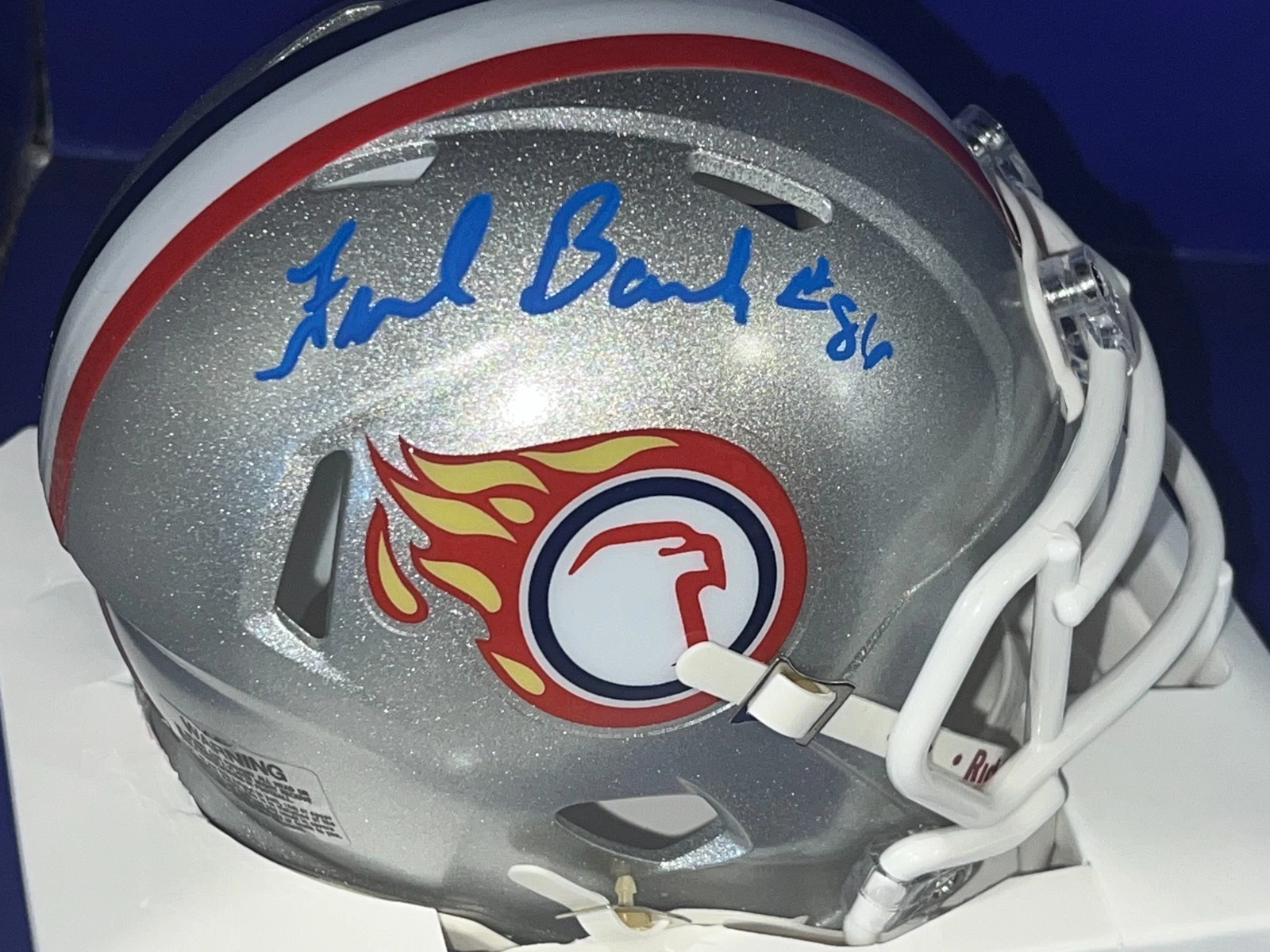 FRED BANKS LIBERTY FLAMES  SIGNED MINI HELMET