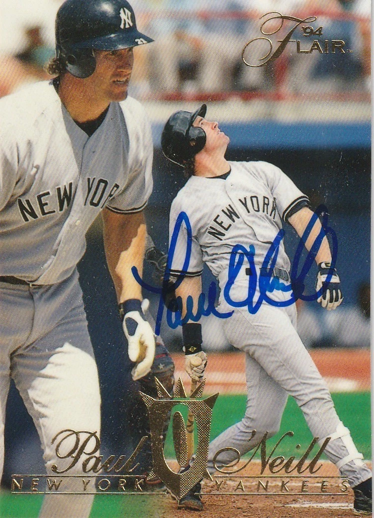 PAUL O'NEILL NEW YORK YANKEES  1994 FLAIR SIGNED CARD #86