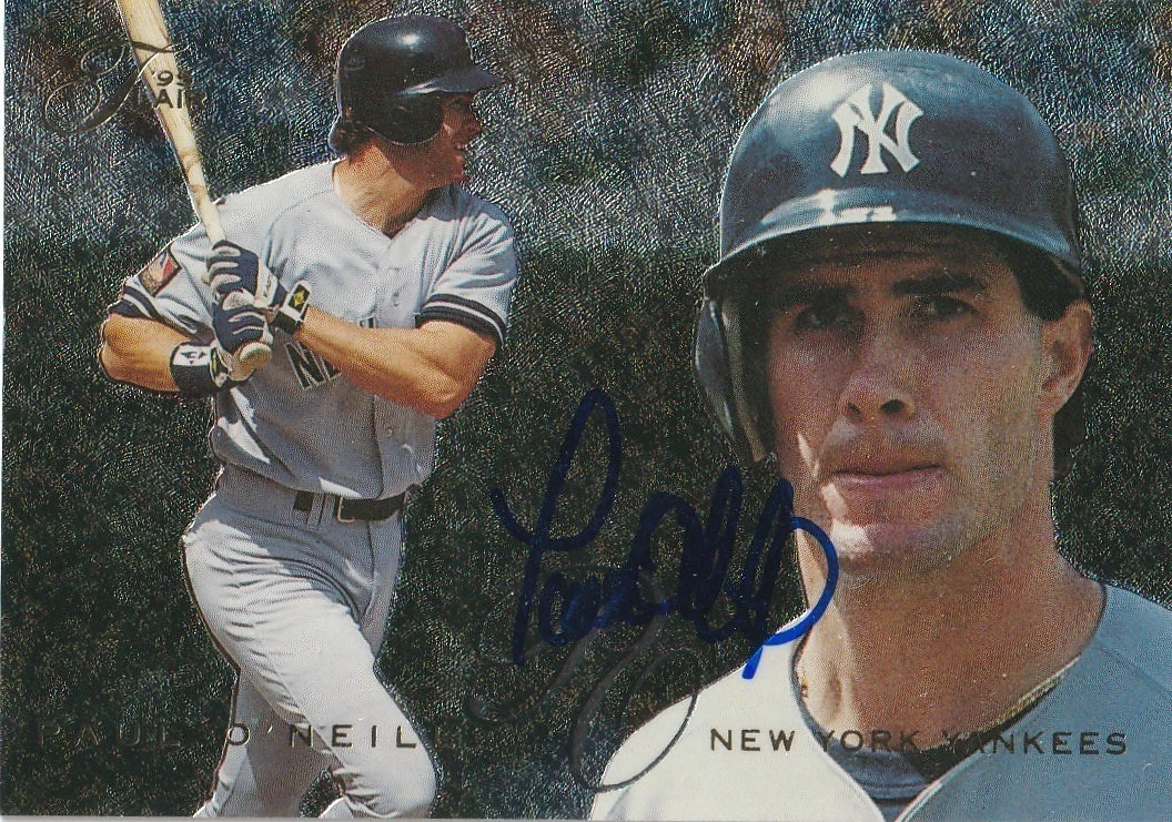 PAUL O'NEILL NEW YORK YANKEES  1995 FLAIR SIGNED CARD #67