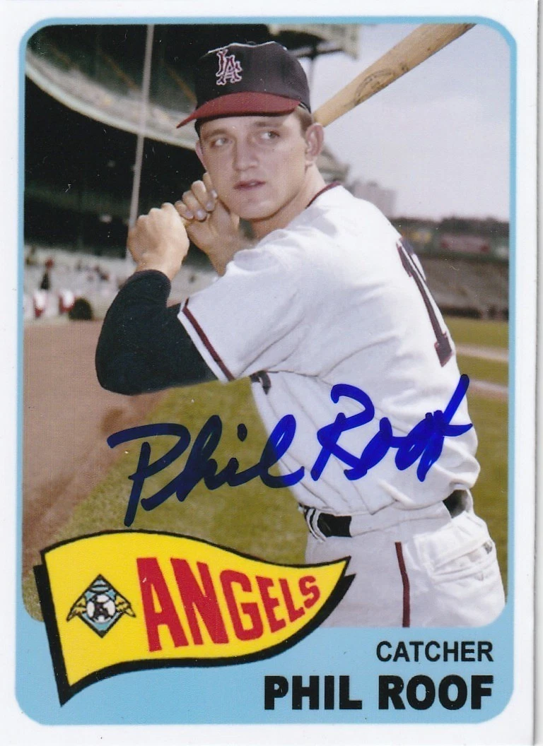 PHIL ROOF LOS ANGELES ANGELS  1965 STYLE SIGNED CUSTOM CARD
