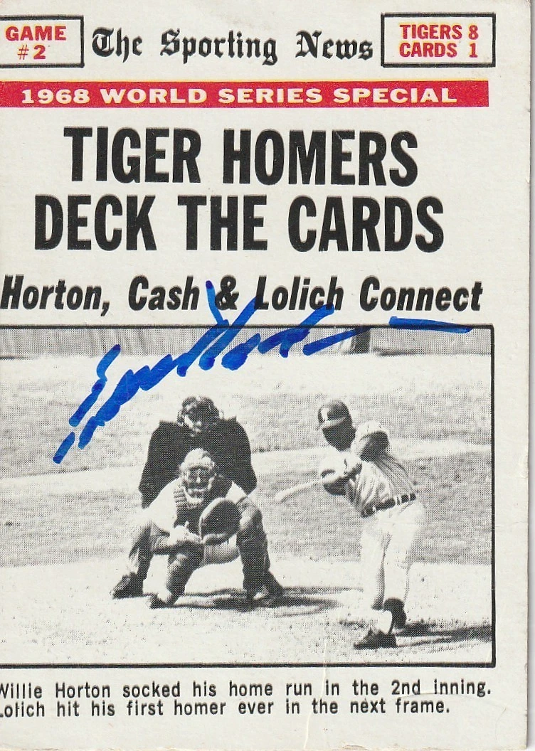 WILLIE HORTON DETROIT TIGERS  1969 TOPPS SIGNED CARD #163