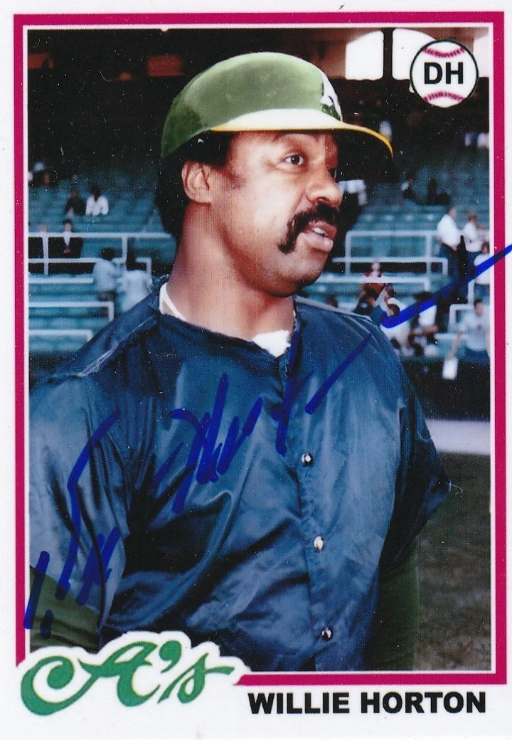 WILLIE HORTON OAKLAND A'S  1978 STYLE SIGNED CUSTOM CARD