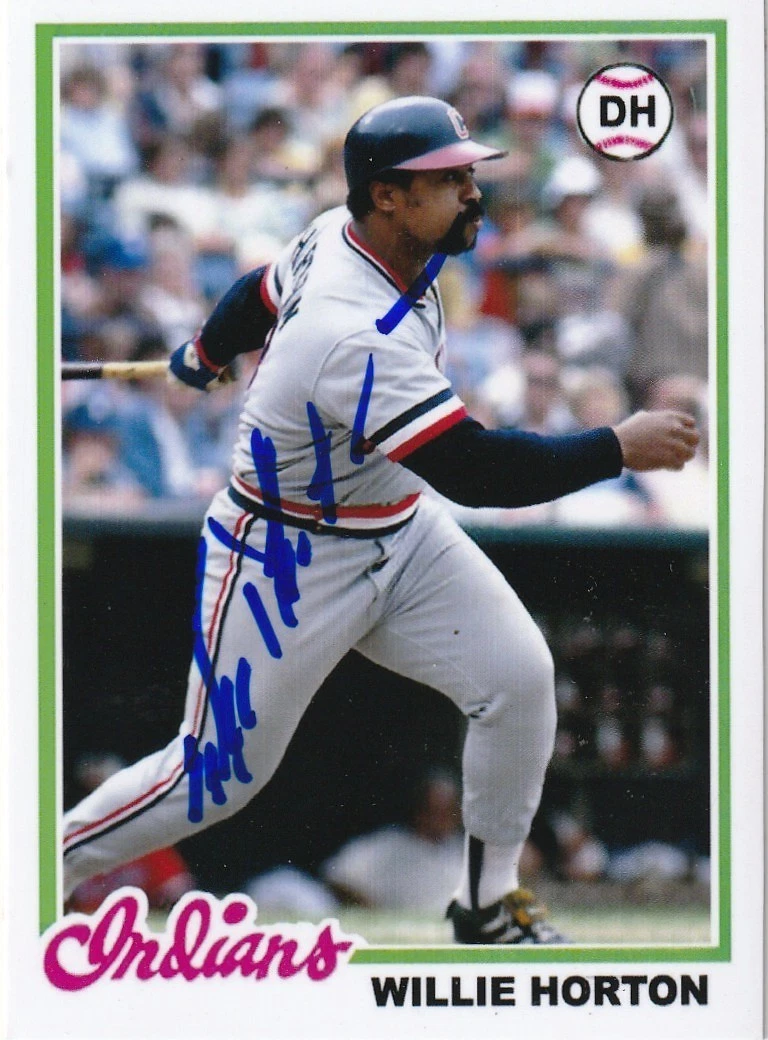WILLIE HORTON CLEVELAND INDIANS  1978 STYLE SIGNED CUSTOM CARD