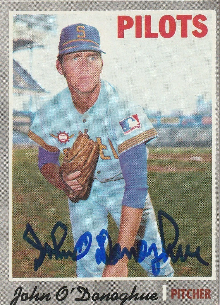 JOHN O'DONOGHUE SEATTLE PILOTS  1970 TOPPS SIGNED CARD #441