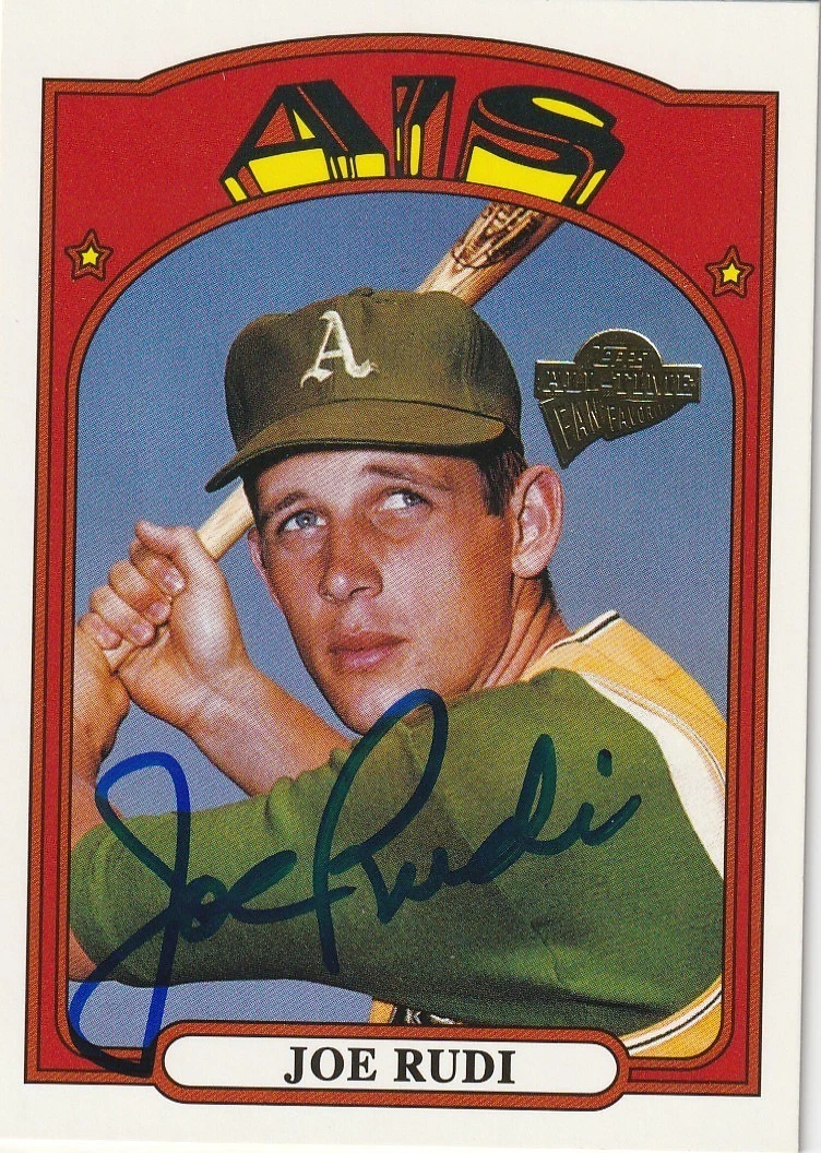 JOE RUDI OAKLAND A'S  2003 TOPPS FAN FAVORITES SIGNED CARD #117