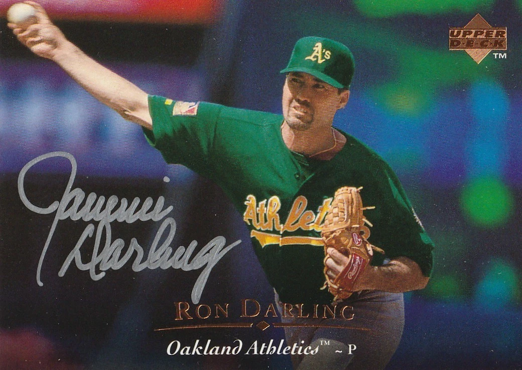 RON DARLING OAKLAND A'S  2004 UPPER DECK  SIGNED CARD #202
