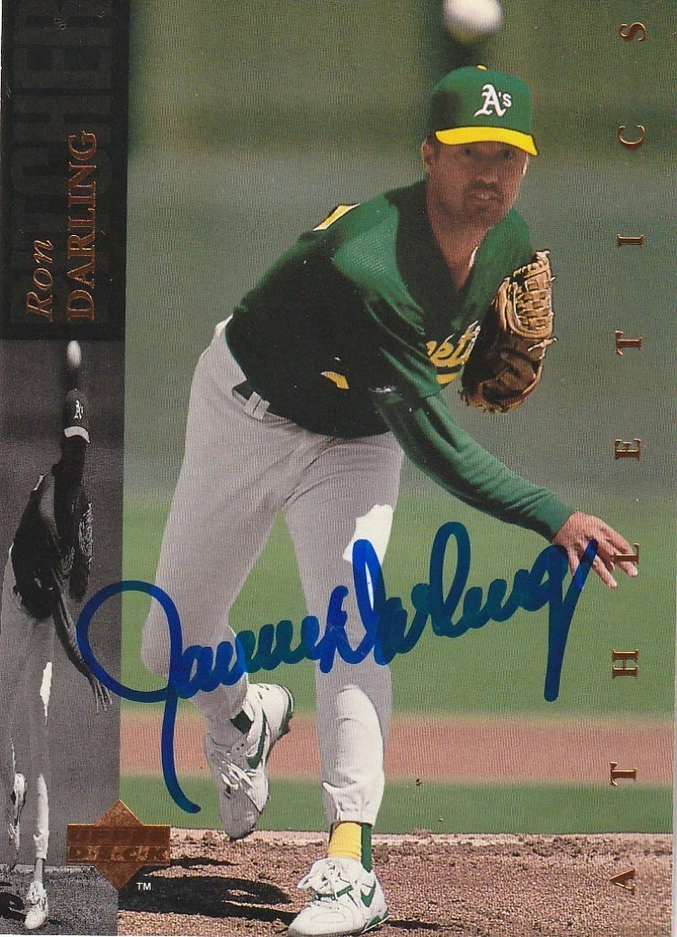 RON DARLING OAKLAND A'S  1994 UPPER DECK  SIGNED CARD #498