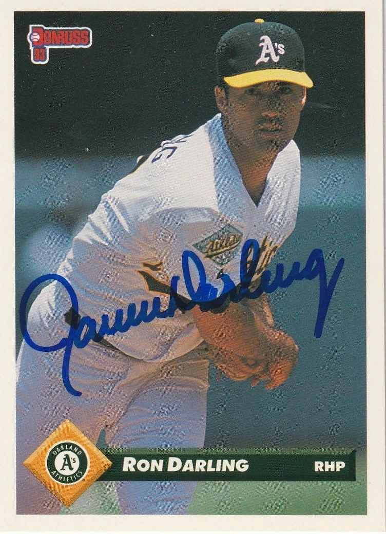 RON DARLING OAKLAND A'S  1993 DONRUSS SIGNED CARD #700