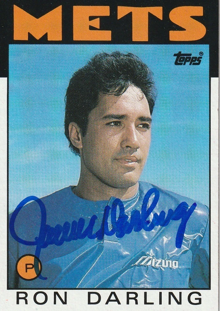 RON DARLING NEW YORK METS  1986 TOPPS SIGNED CARD #225