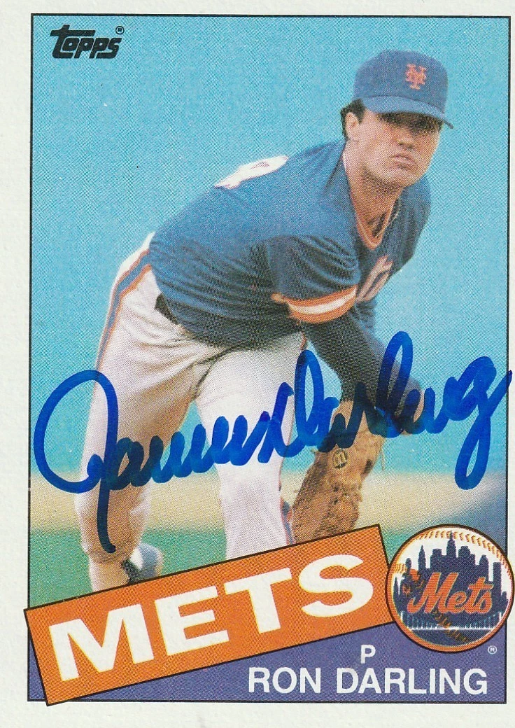 RON DARLING NEW YORK METS  1985 TOPPS SIGNED CARD #415