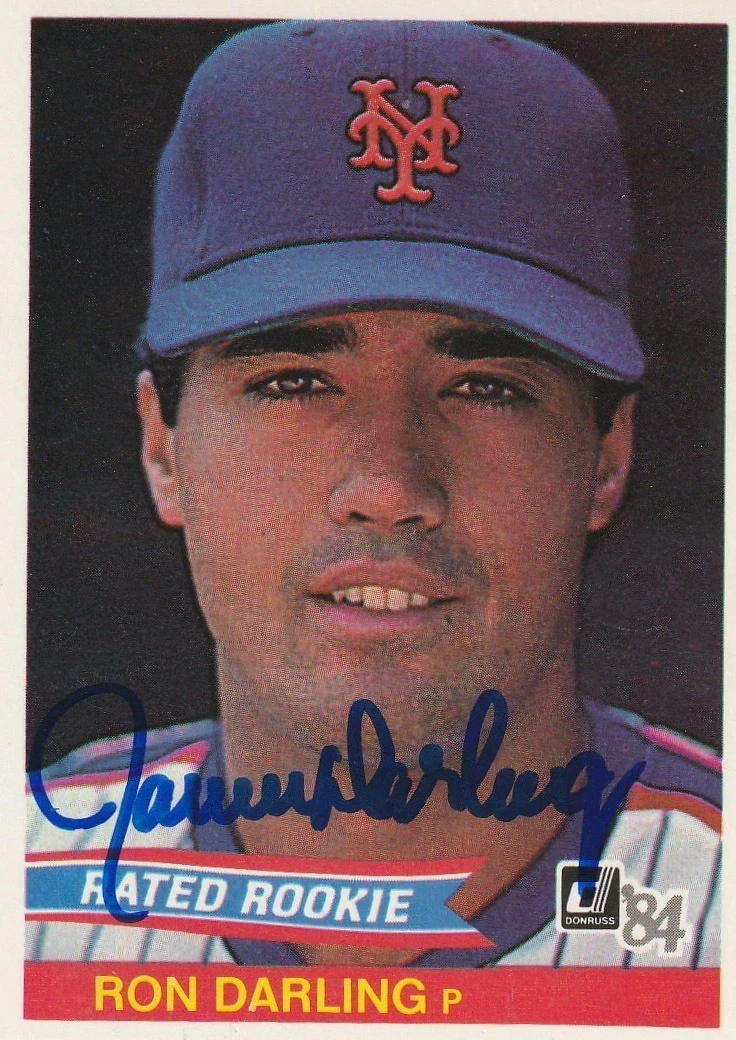 RON DARLING NEW YORK METS  1984 DONRUSS SIGNED CARD #NO NUMBER