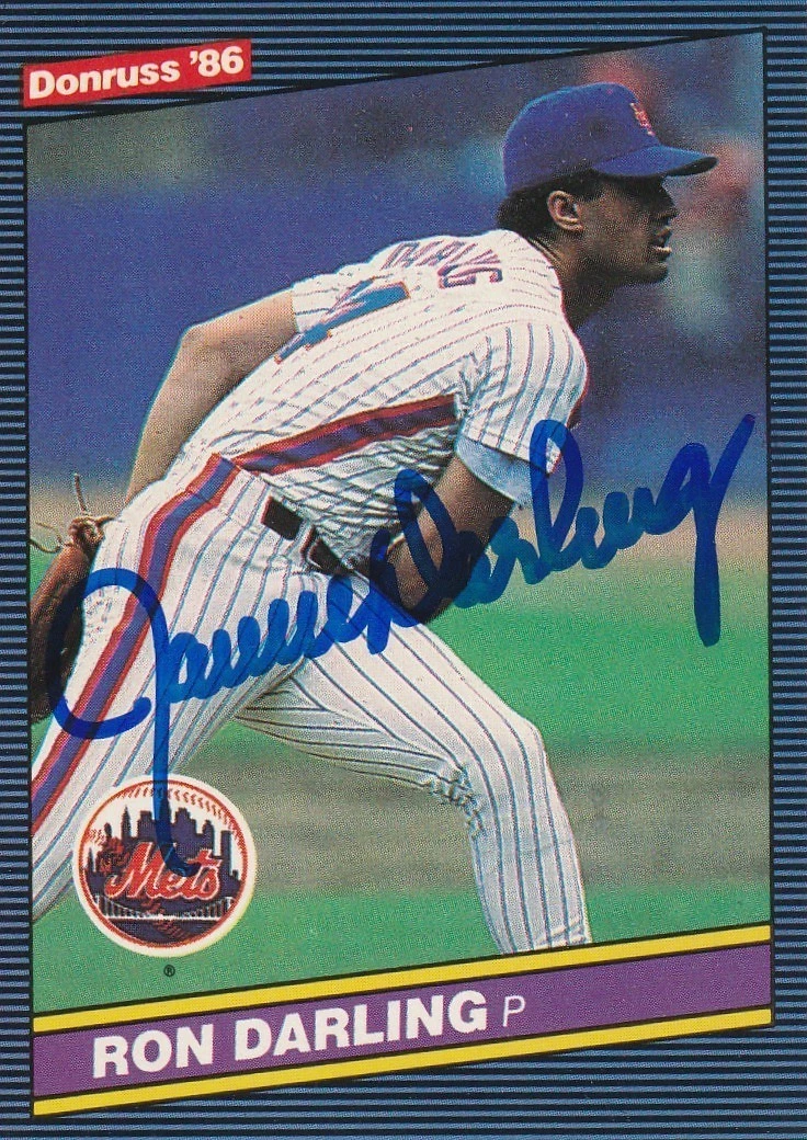 RON DARLING NEW YORK METS  1986 DONRUSS SIGNED CARD #563